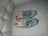 GUCCI Princetown Flora Print Mules Flats Size 37.5 UK 4.5 US 7.5 ladies