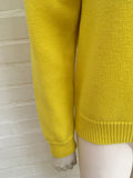 Mira Mikati Women's Look Patched Yellow Wool Sweater Jumper Size M Medium Ladies