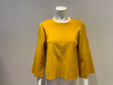 Stella McCartney cut out sleeve mustard yellow blouse Size I 40 S Small ladies
