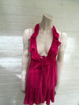 RALPH LAUREN Pink Rose Ruffle Halter Dress Cover-up/Sarong  Ladies