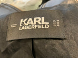 KARL LAGERFELD LEATHER BIKER JACKET SIZE I 44 F 40 lade