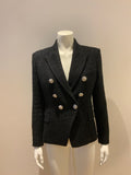 £2,940 SOLD OUT Balmain double breasted tweed black blazer jacket. F 40 UK 12 ladies