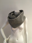 Uniqlo WOMEN Grey Fleece Snood Cable Knit Scarf Collar ladies