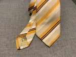 BRIONI Silk Striped Gold Yellow HANDMADE IN ITALY Mens Tie men