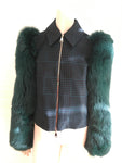 MARY KATRANTZOU Lodger saga fox fur sleeve tulle and wool jacket  Ladies