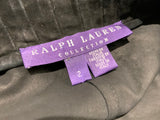RALPH LAUREN COLLECTION BLACK GOAT SUEDE RUFFLE SHIRT BLOUSE US 2 UK 6 XS ladies