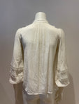 ZIMMERMANN MOST WANTED Whitewave Pin tuck lace-paneled silk Blouse SIZE 0 XS ladies