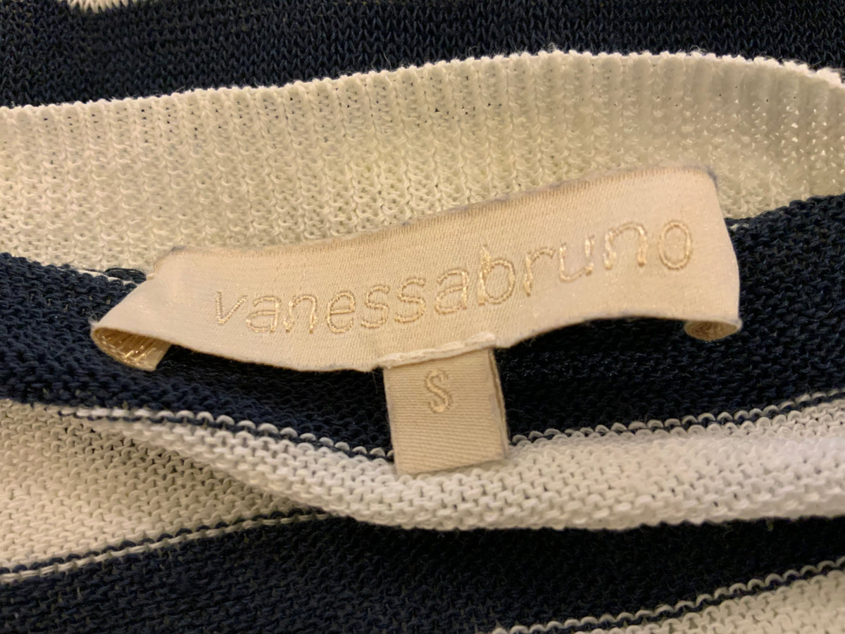 Vanessa Bruno linen blend knit long sleeve striped sweater jumper Size S Small ladies