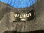 Balmain double breasted tweed blue blazer jacket F 42 UK 14 US10 ladies