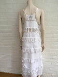 SEA NEW YORK Fringed Cotton Tank Dress in White SIZE US 8 UK 12 L Large Ladies