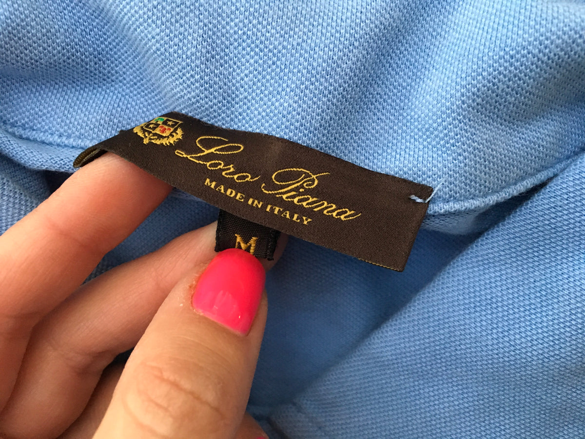 LORO PIANA Cotton-Piqué Polo Shirt Top T-shirt Size M MEDIUM MEN