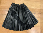Ermanno Scervino Junior Faux Leather Pleated Girls Lace Trim Skirt 10 years children