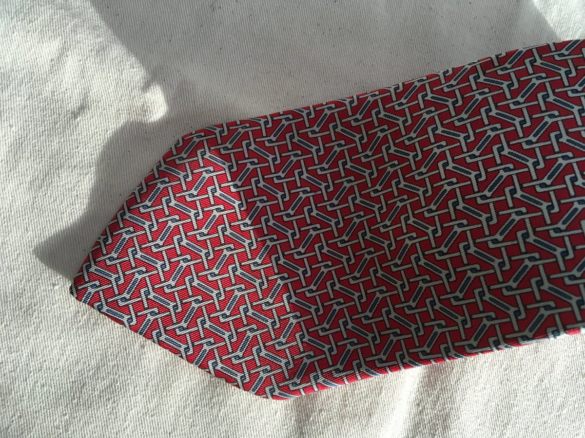 Hermès HERMES Paris Silk Blue Print Tie 5050 PA 100% AUTHENTIC Men
