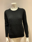 J.Crew Black Wool Blend Cable Knit Sweater Jumper Size S small ladies