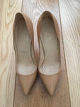Christian Louboutin Pigalle Plato 120 nude-leather pumps shoes Size 38.5 ladies