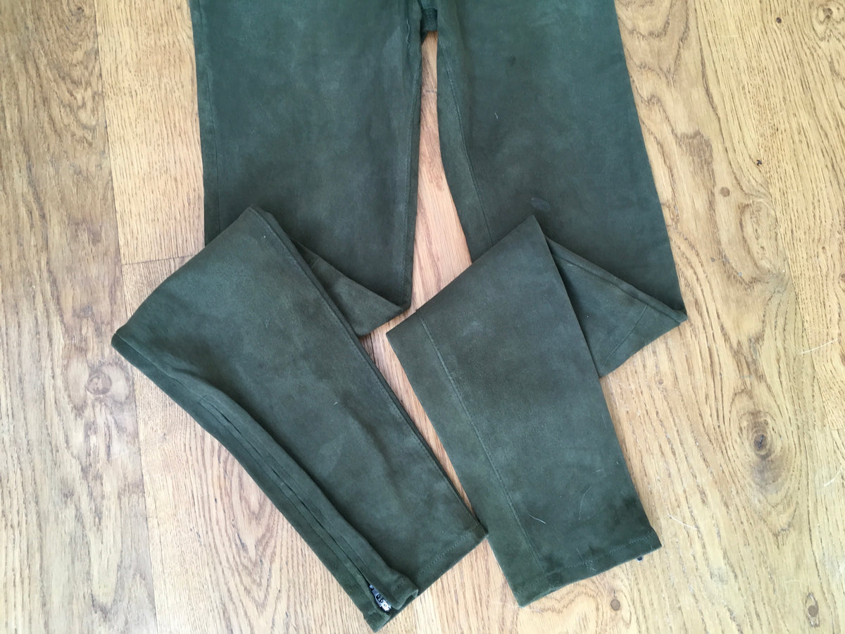 J BRAND Suede Super Skinny Pants Camo Olive Green Size 26  ladies