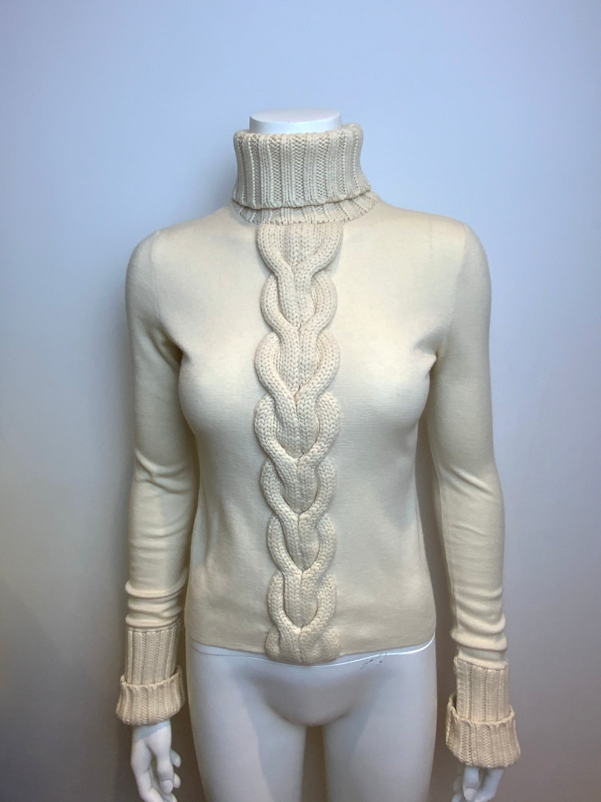 CÉLINE Celine Vintage Michael Kors Cashmere Cable Knit Turtleneck Sweater S ladies
