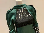 SELF-PORTRAIT Green Lace Panel Midi Dress Size UK 8 US 4 ladies