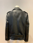 KARL LAGERFELD LEATHER BIKER JACKET SIZE I 44 F 40 lade