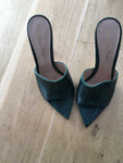 GIANVITO ROSSI Snake-embossed Alise Mules 105 In Green Size 36 UK 3 US 6 ladies