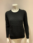 J.Crew Black Wool Blend Cable Knit Sweater Jumper Size S small ladies