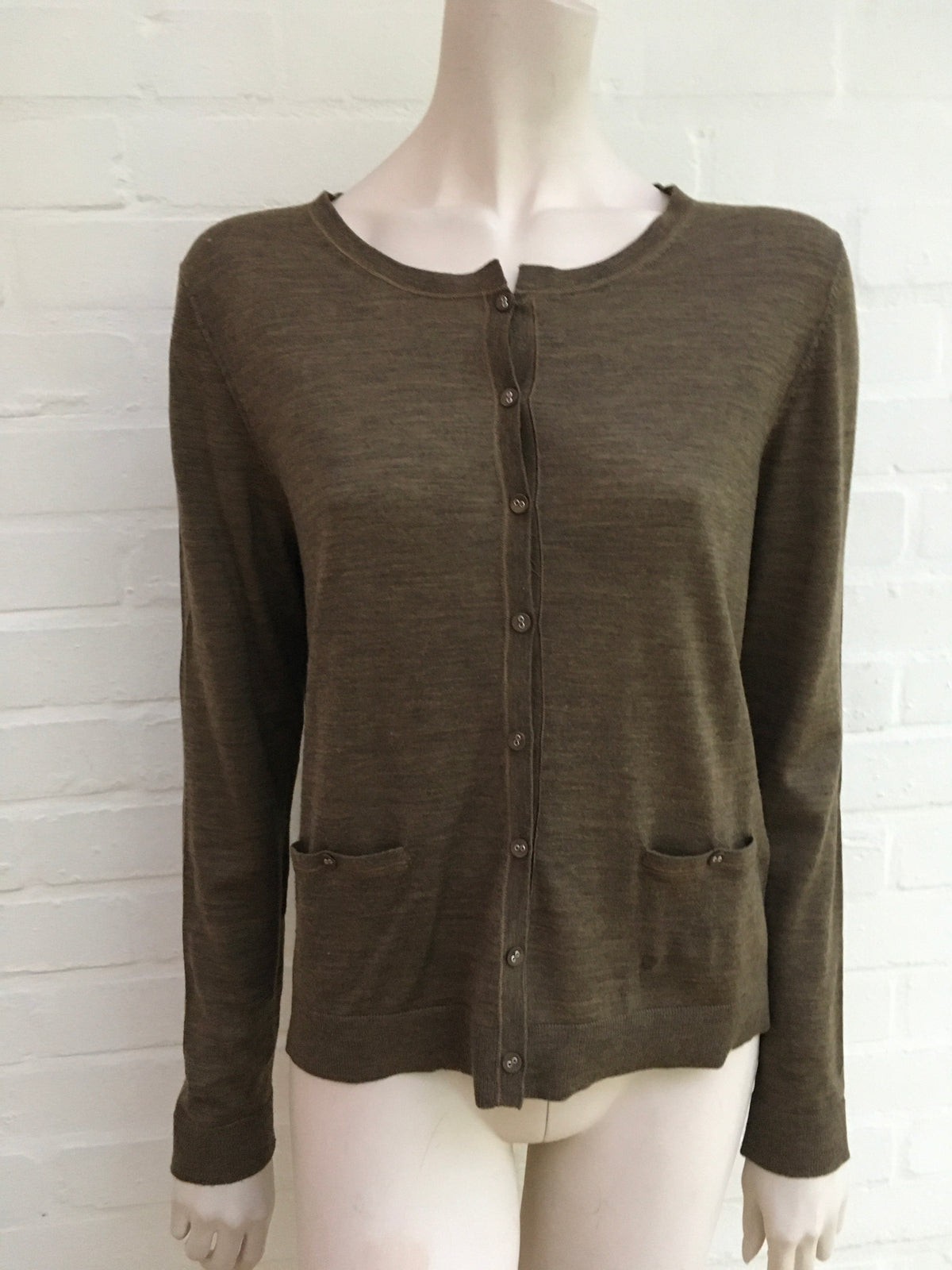 HUGO BOSS Wool Knit Brown Cardigan Size M medium ladies