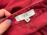 IRO Red Velvet Corduroy Red Trousers Pants Size 25 LADIES