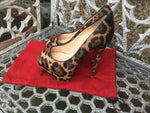 Christian Louboutin Highness 160  pumps shoes  £635 SUEDE RED  & Pony Fur LEOPARD SIZE 39 UK 6 US 9 SOLD OUT Ladies