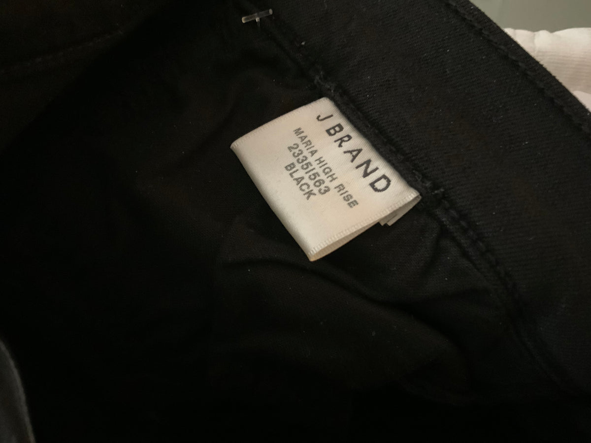 J Brand Maria High Rise Cropped Skinny Jeans with Zips, Black Sz 30 ladies