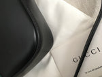 GUCCI Women's Black 'webby' Bee Embroidery Web Leather Crossbody Bag Handbag ladies