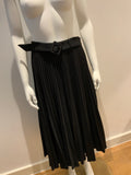 ZARA WOMAN PLEATED BELTED BLACK SKIRT Size S SMALL ladies