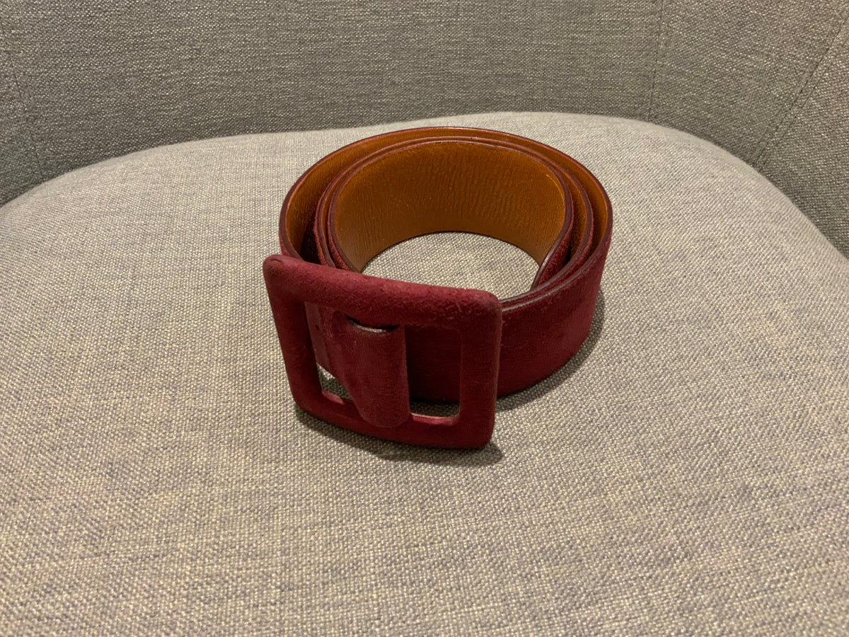 Ralph Lauren Suede Burgundy Wide Belt Size M medium ladies