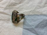 925 Sterling Silver Green Stone Large Ring ladies