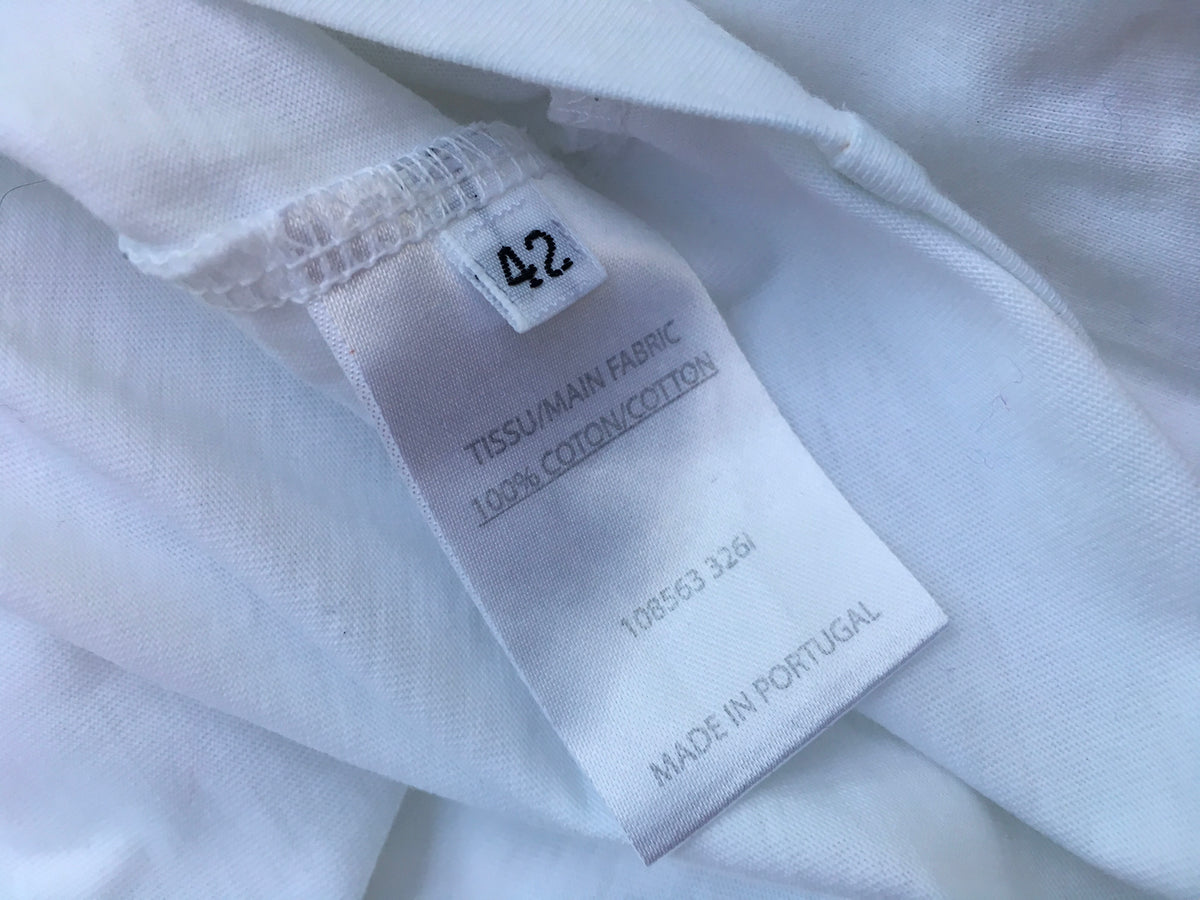 BALMAIN White Button-embellished printed Sleeveless Top T-shirt Ladies