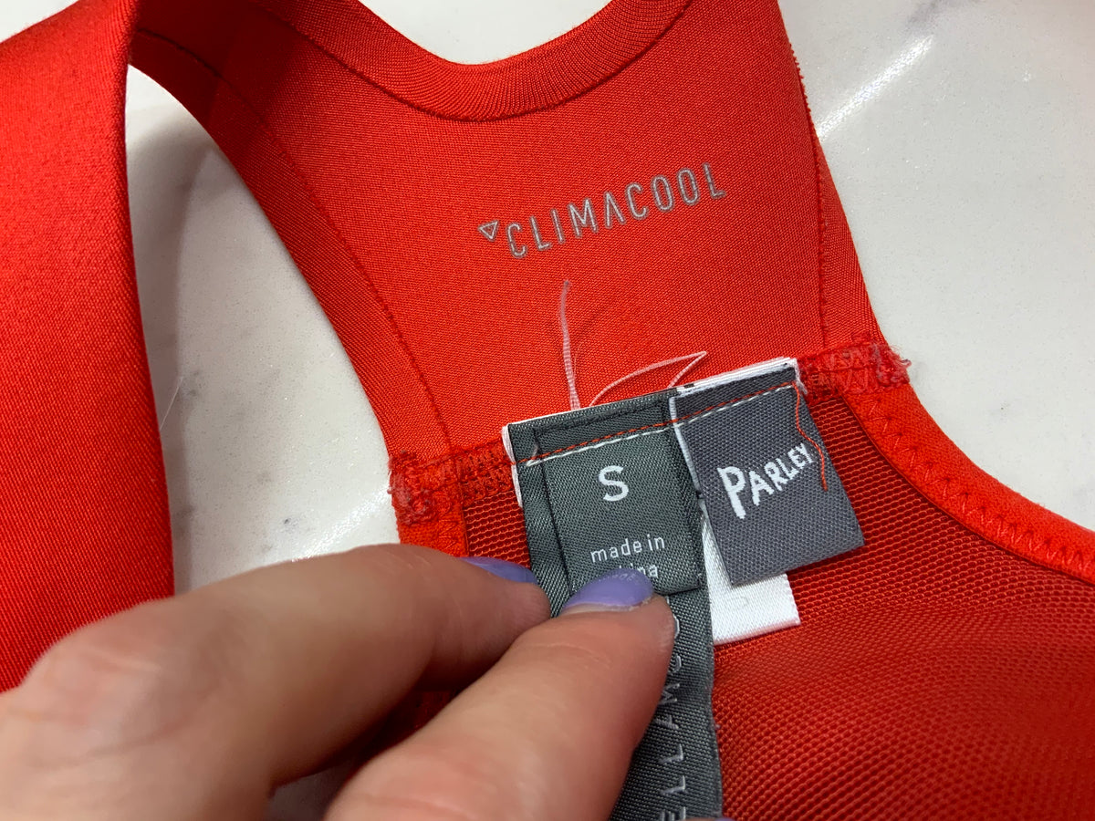 Stella McCartney Adidas Red Black logo Bra Top Size S small ladies