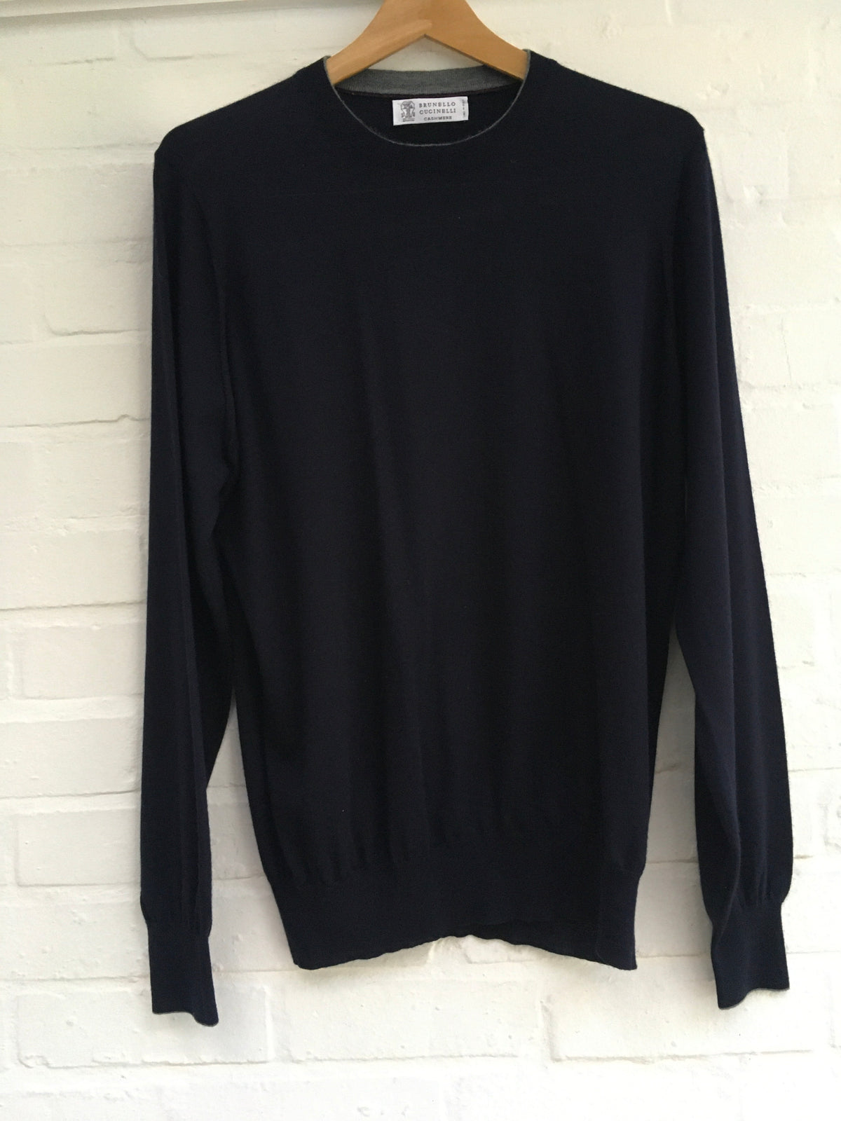 Brunello Cucinelli Men's Cashmere Blend Crew Neck Sweater Jumper Size L large men