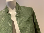 Zadig & Voltaire's Verys Crinkle Leather Green Jacket Size F 34 UK 6 US 2 XS ladies
