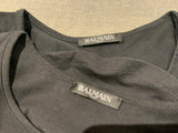 BALMAIN Button-shoulder Golden Logo Muscle Tee In Black F 34 & F 36 ladies