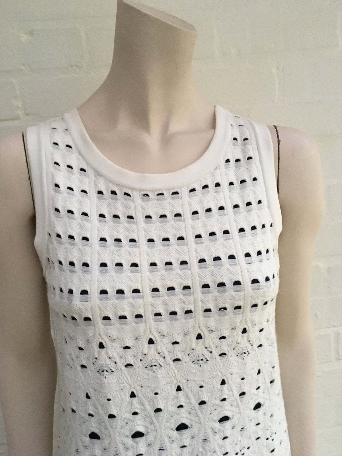Chanel Black Cotton Crochet Knit Dress SZ F 40 UK 12 US 8 RARE ladies