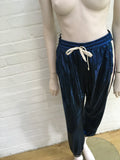GUCCI 2019 Side-Stripe Metallic Lamé Jogging Bottoms in Blue Pants Trousers Ladies