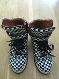 Givenchy White & Black Woven Leather Check Sneaker Trainers Unisex Justin Bieber Men