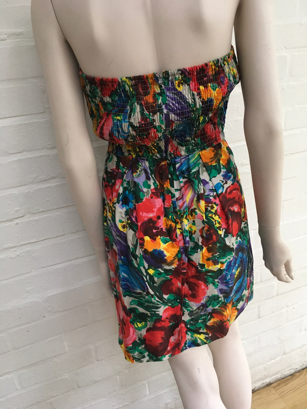 Dolce & Gabbana Floral-print cotton strapless mini dress Size I 40 Ladies