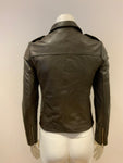 Muubaa Brown Leather Biker Moto JACKET SIZE UK 8 US 4 ladies