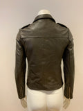 Muubaa Brown Leather Biker Moto JACKET SIZE UK 8 US 4 ladies