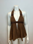 Sass & Bide MOST WANTED Brown Silk Halter Top Sequins EU 38 UK 6 US 2  ladies