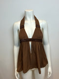 Sass & Bide MOST WANTED Brown Silk Halter Top Sequins EU 38 UK 6 US 2  ladies