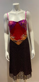 Christian Lacroix Bazar 1980’s Bodycon Dress in Colorful Silk Size F 40 L large ladies