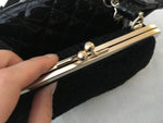 Chanel Limited Edition Patent Lace Mini Kiss Lock Flap Double Bag Black Handbag Ladies