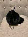 MIU MIU Black Bow-detailed black velvet cap Size S small ladies