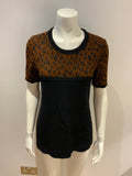 Luisa Frassine 1970's Leopard Knit Jumper Sweater Top Size I 44 UK 12 US 8 L ladies